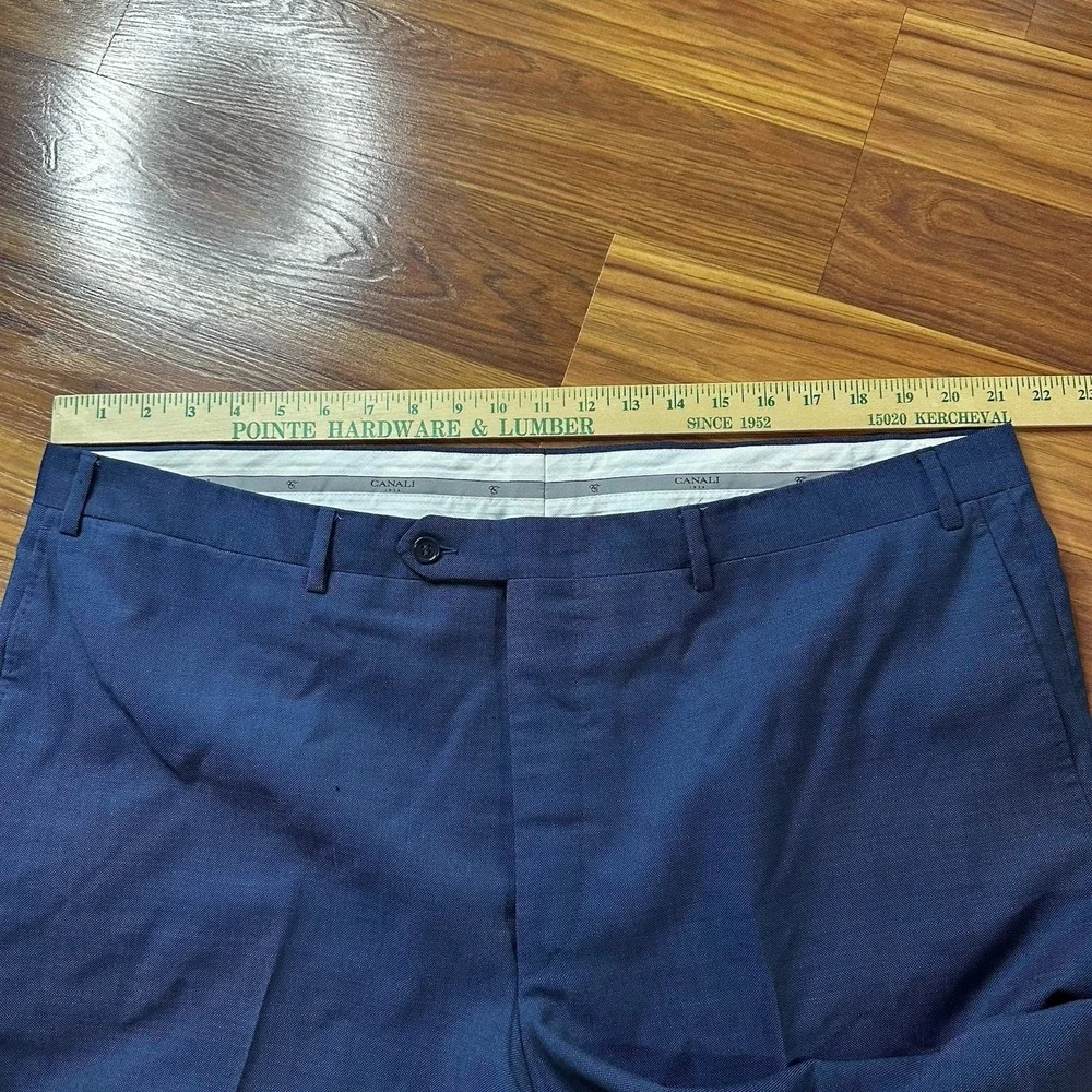 Lot of 2 Canali Dress Pants Mens 42x29 Blue/Brown Wool Pleated Made in Italy